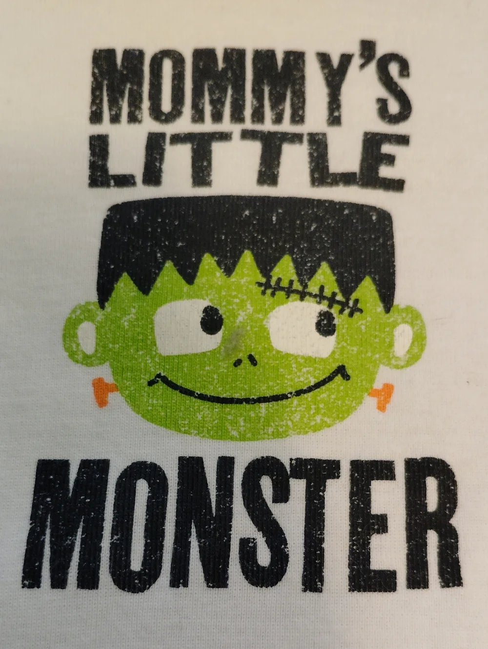 Carter's Cotton Baby Onesie White Long-Sleeve 'Mommy's Little Monster' One-Piece